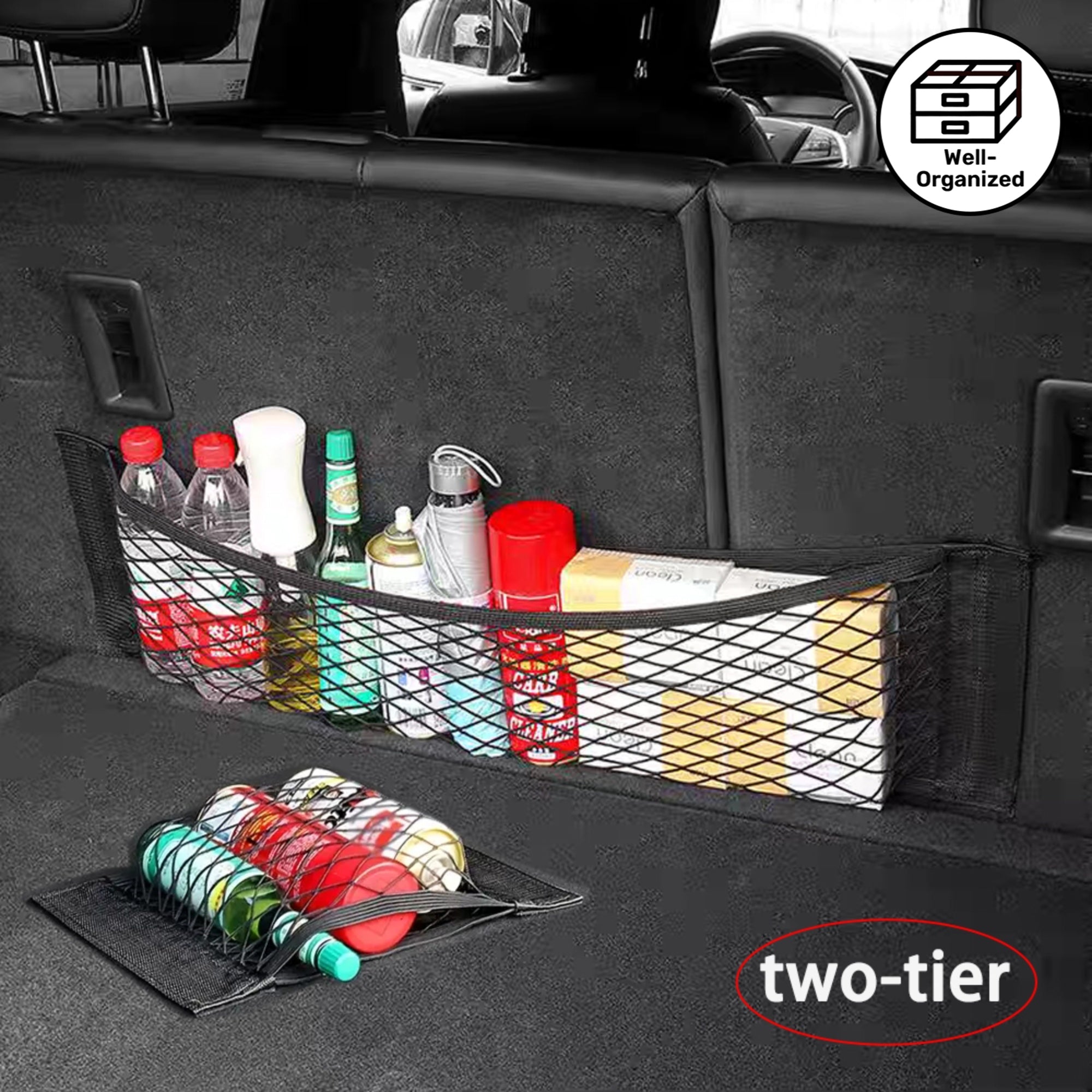 Car Seat Back Organizer Net – Keep Your Car Neat & Secure