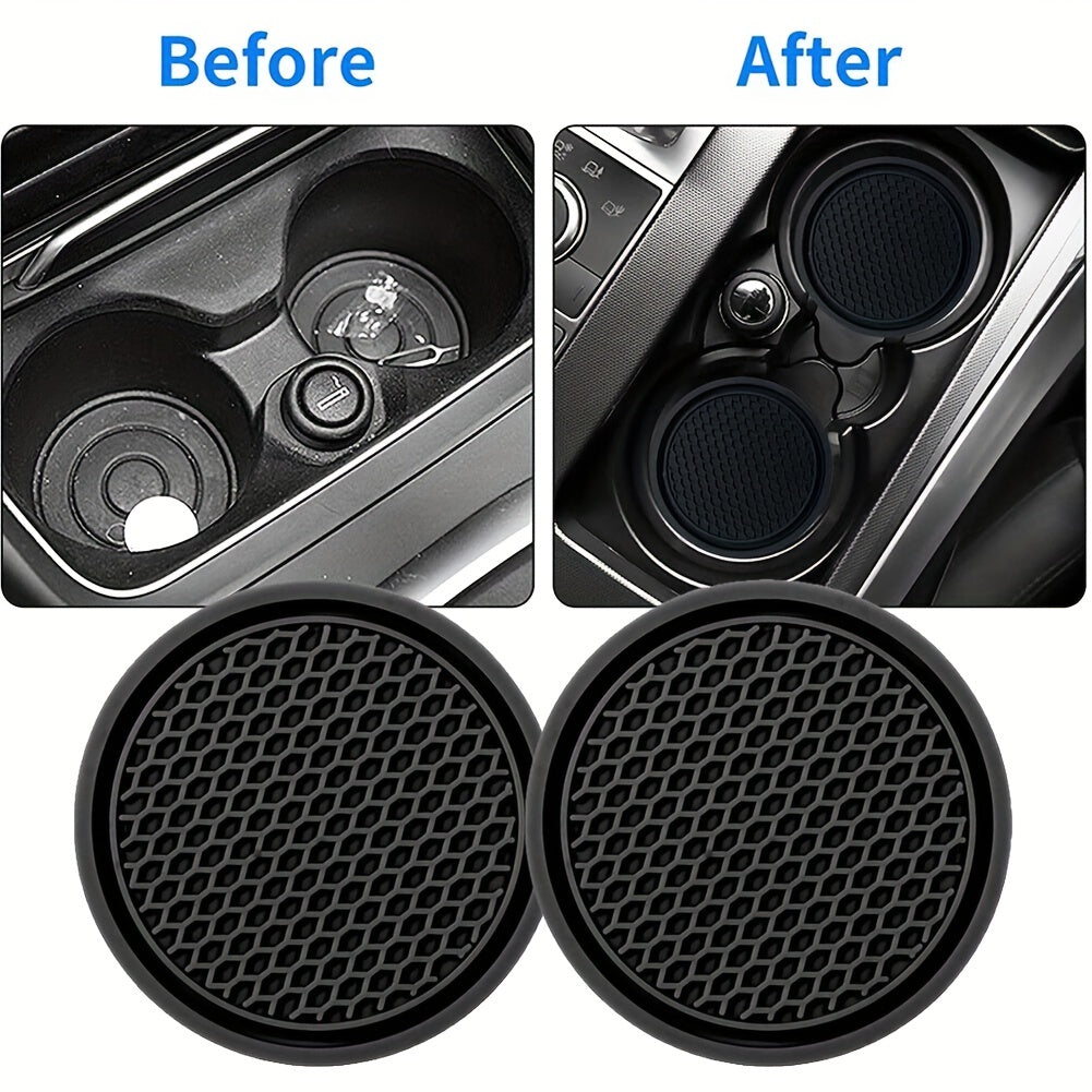 Non-Slip Car Cup Holder Coasters – Keep Your Car Clean 2PCS