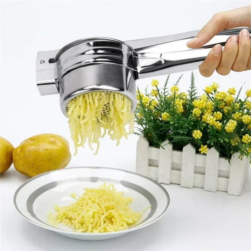 Stainless Steel Potato Masher & Ricer – Smooth Puree Made Easy