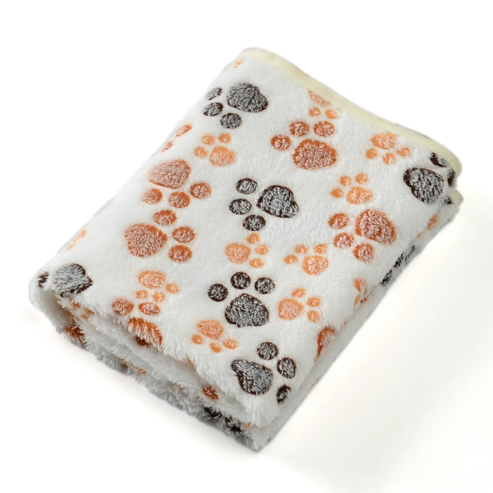 Soft Paw Print Pet Blanket