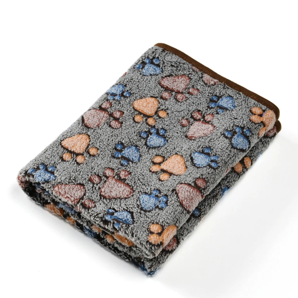 Soft Paw Print Pet Blanket