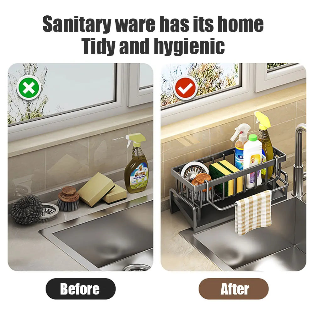 Kitchen Sink Faucet Organizer Rack