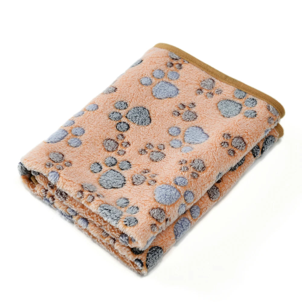 Soft Paw Print Pet Blanket