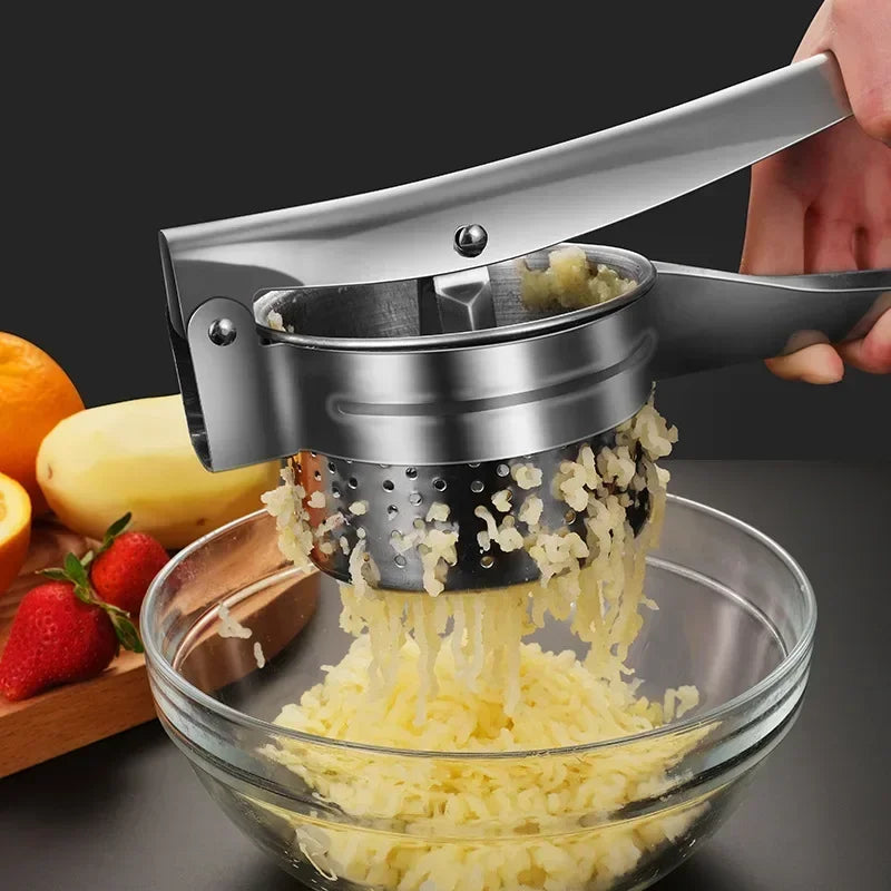 Stainless Steel Potato Masher & Ricer – Smooth Puree Made Easy