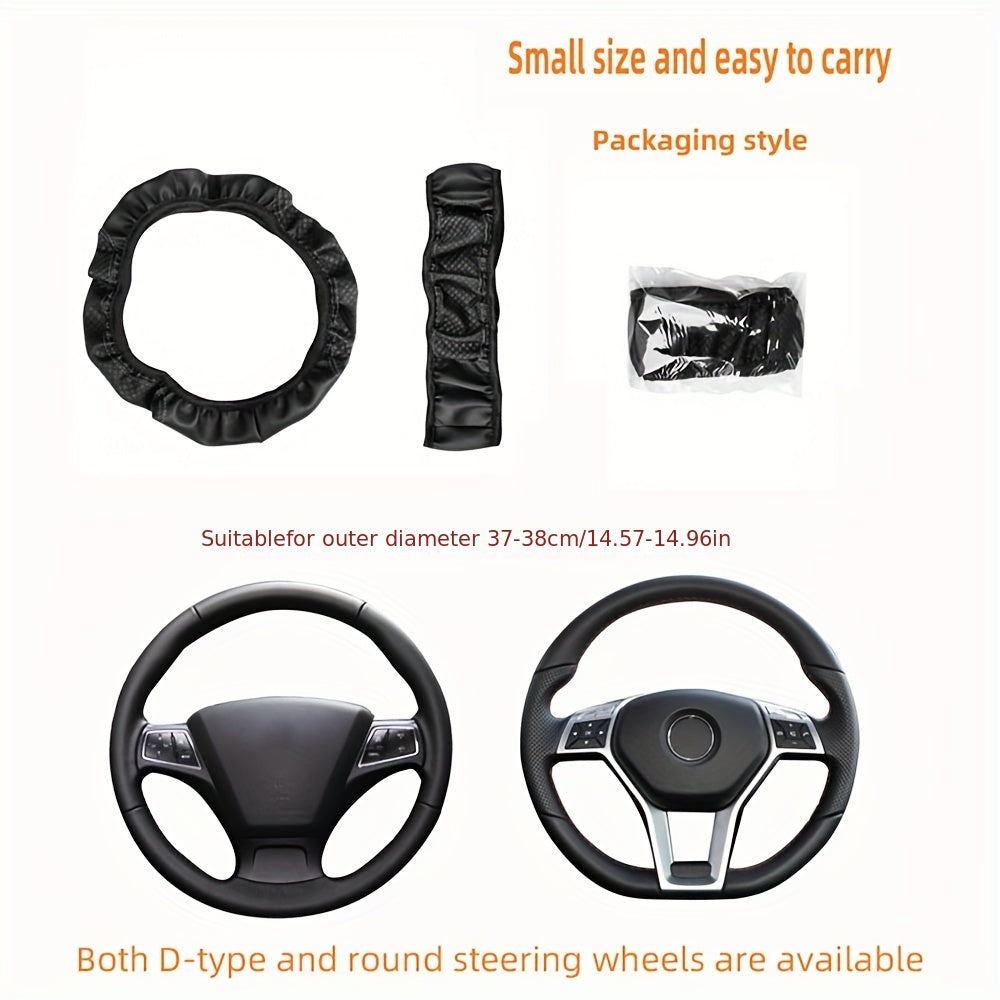 Premium Leather Steering Wheel Cover – Comfortable & Non-Slip Grip